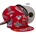 LA Angels "All-Over Side Patch" Crimson Fitted Hat