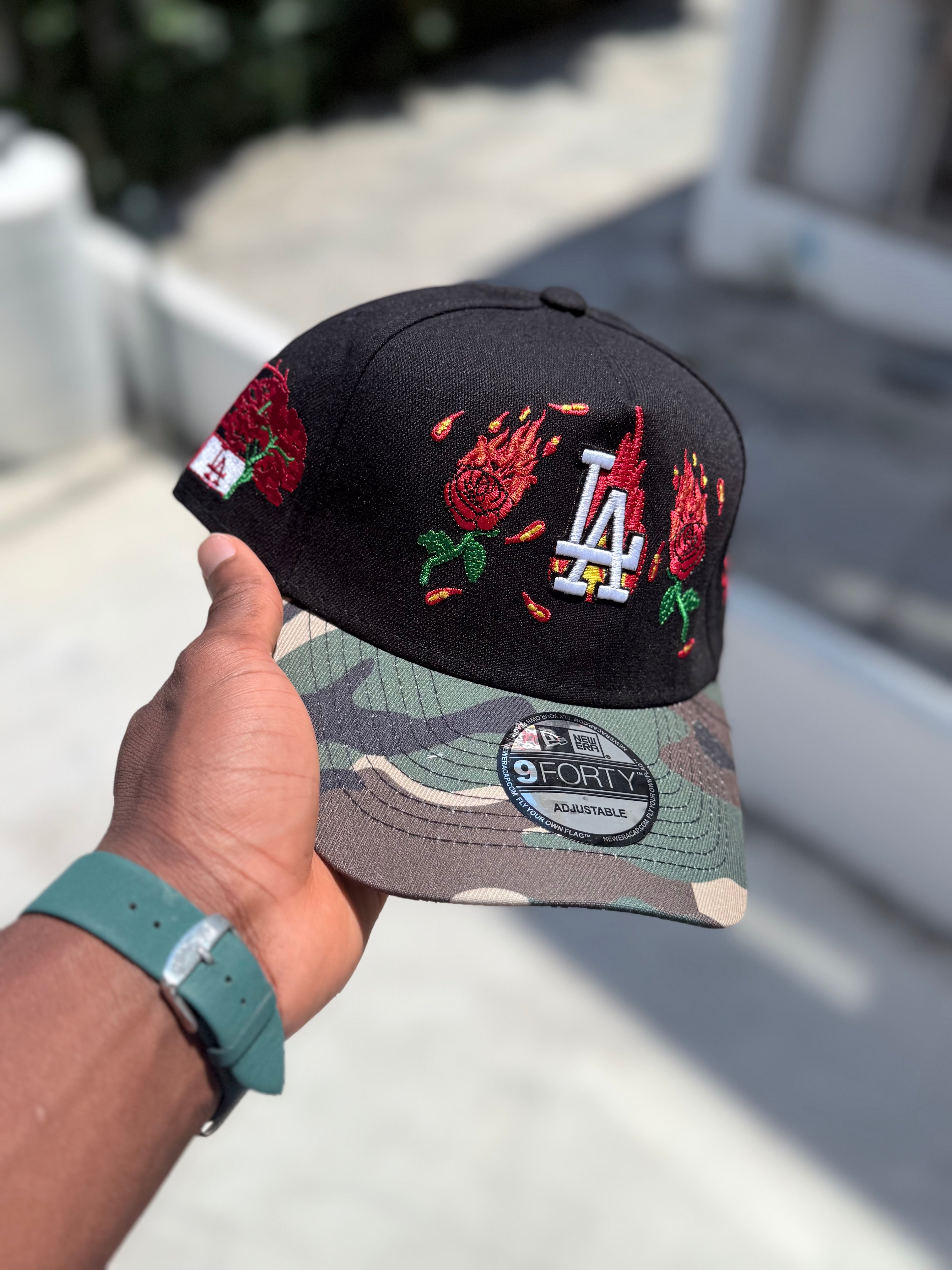 Los Angeles Dodgers Flaming Roses Camo