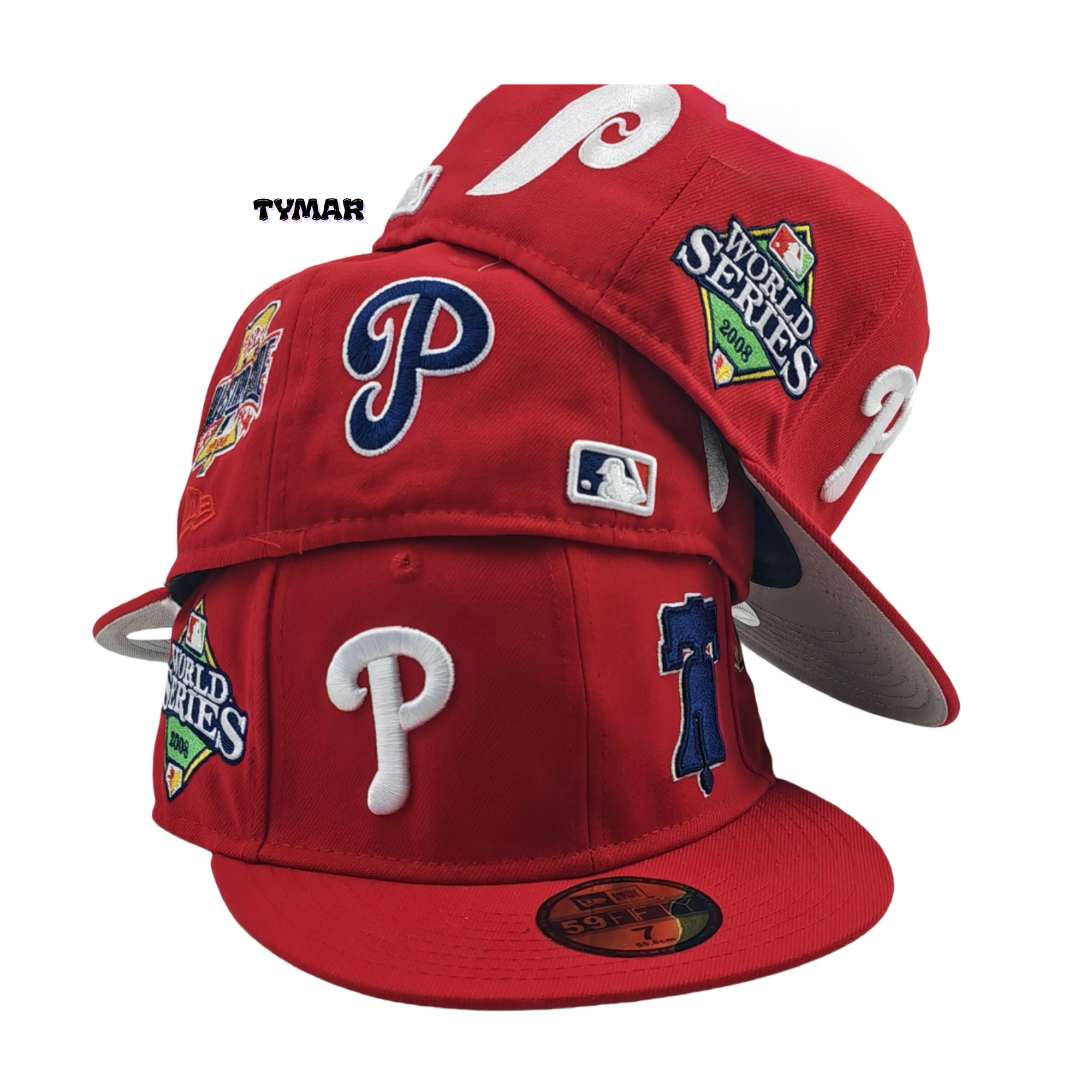 New Era Phillies "All-Over Side Patch" Crimson Fitted Hat