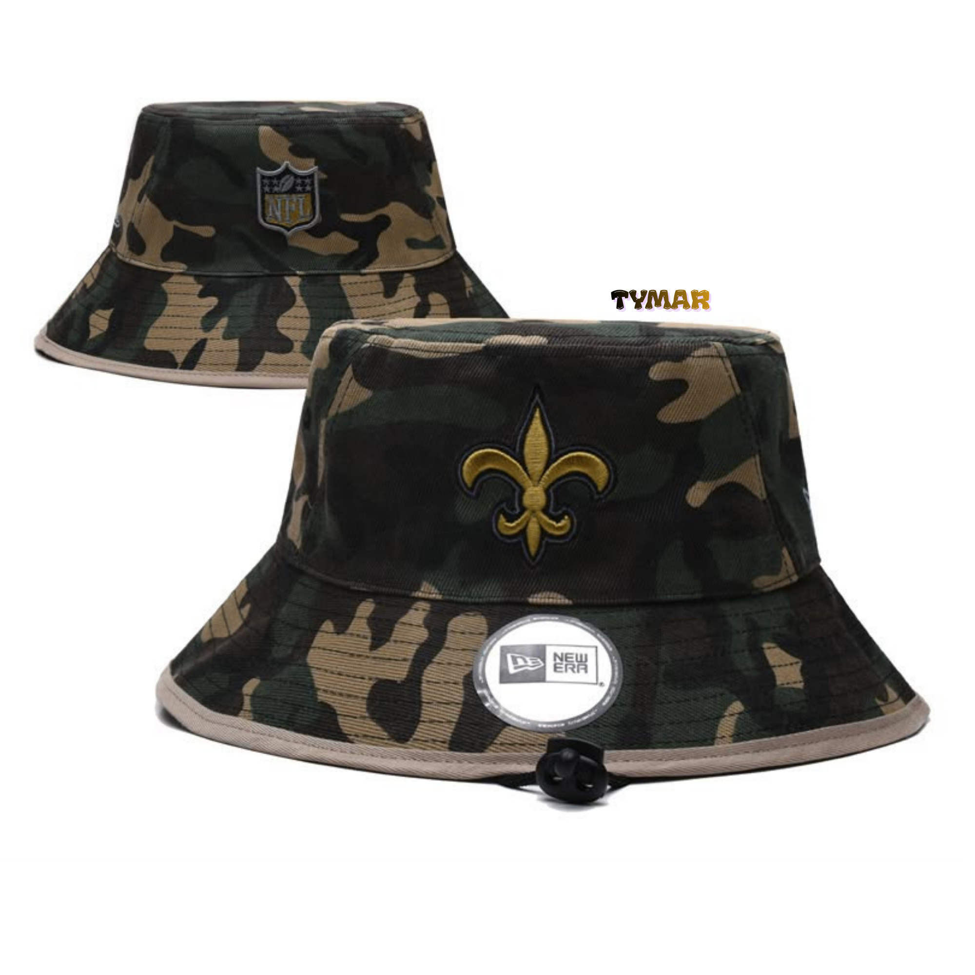 New Era x New Orleans Saints Official Camo Training Camp Panama Bucket Hat