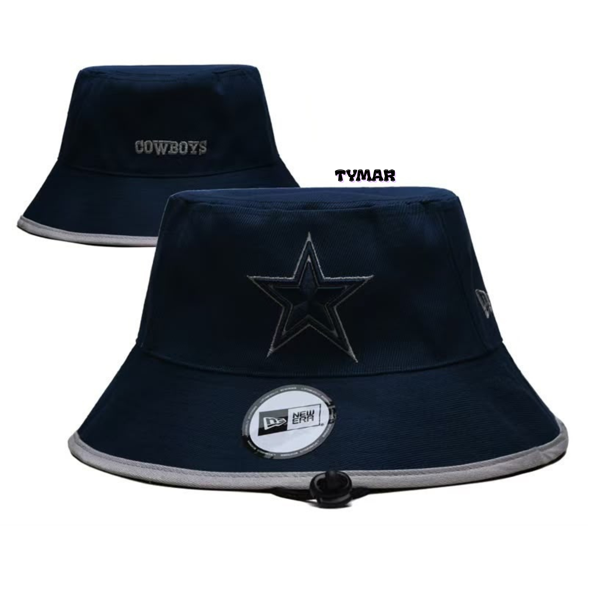 New Era Dallas Cowboys "Navy & Silver" Drawstring Bucket Hat
