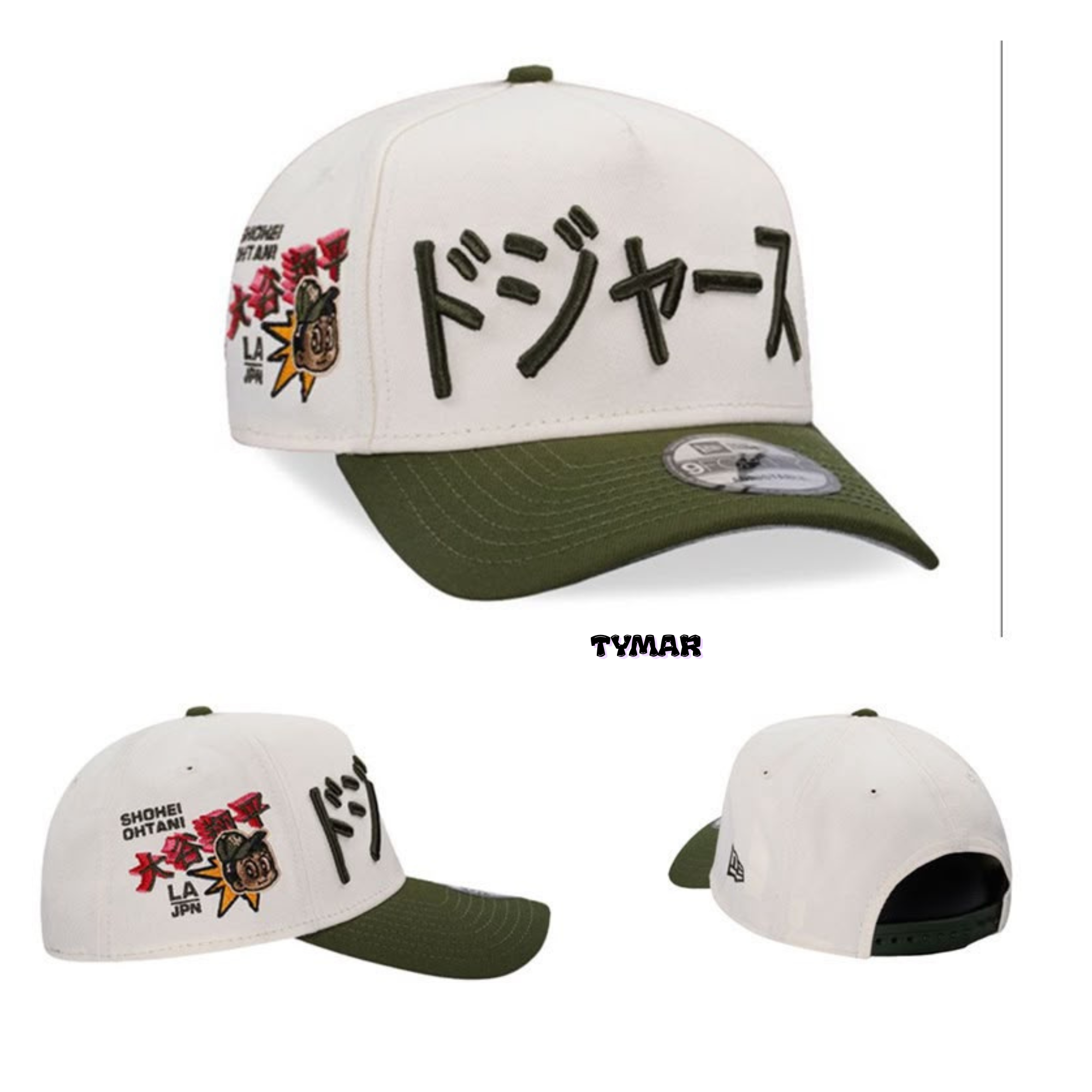 New Era Shohei Ohtani LA Dodgers "Japanese Script" Olive A-Frame