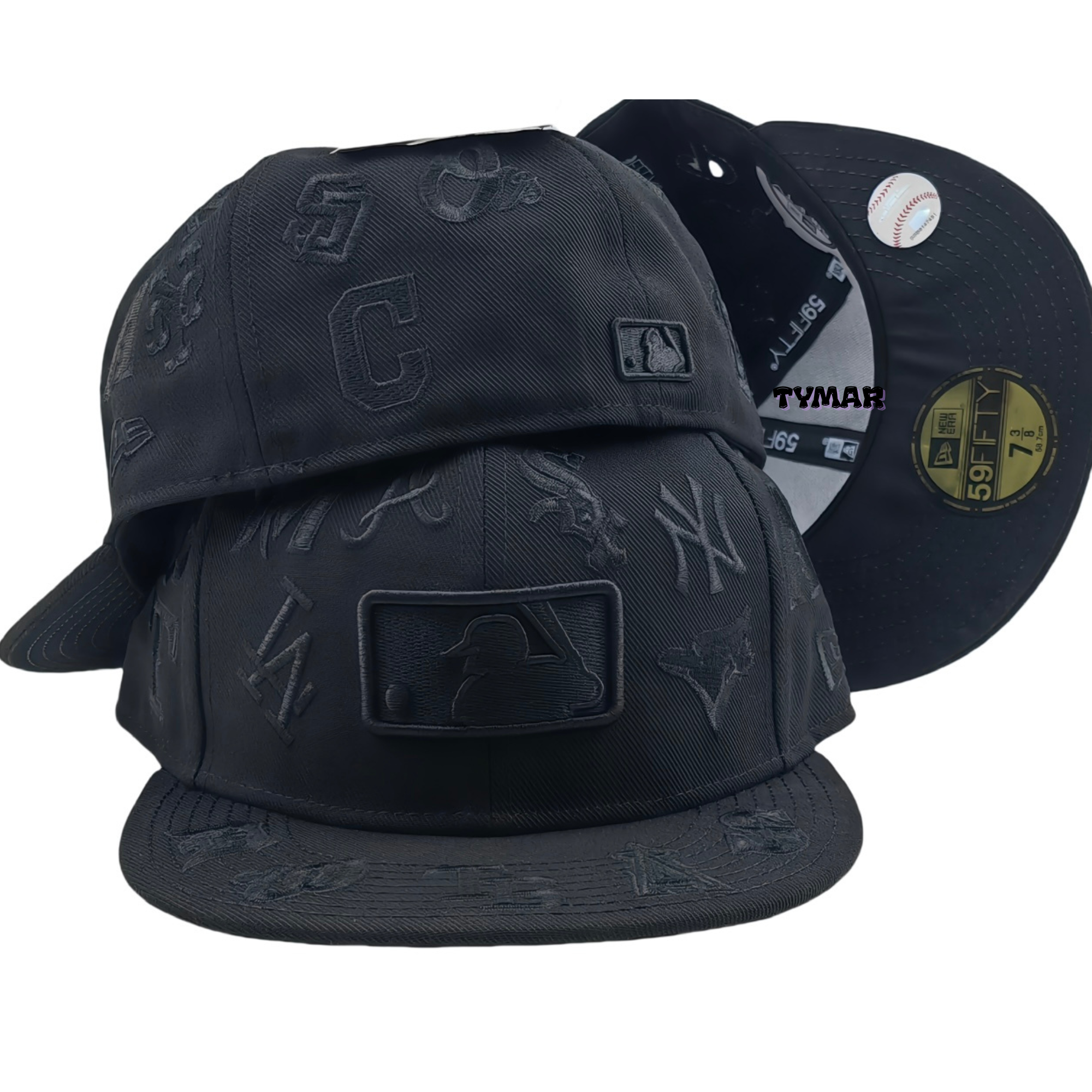 MLB "Triple Black" All-Over Multi-Logo 59FIFTY