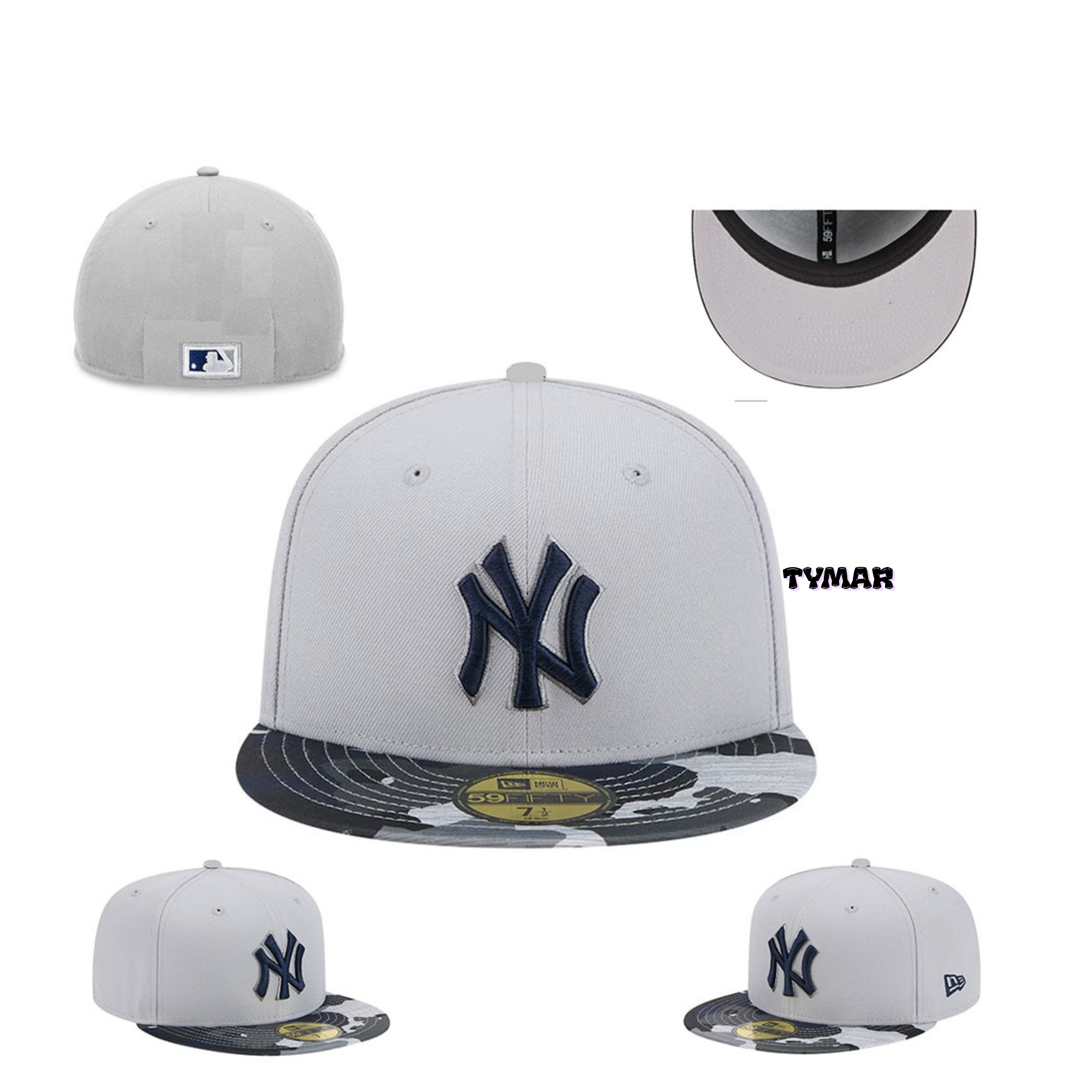 New York Yankees Multi-Color Pack Camo Visor 59FIFTY Fitted Hat.