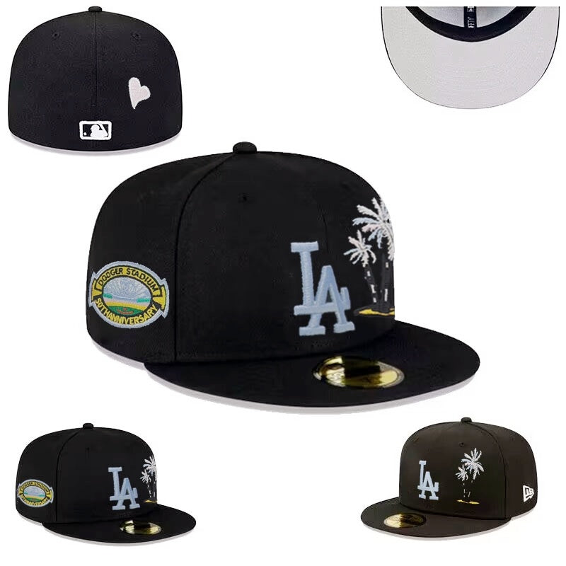 Los Angeles Dodgers Palm Tree Dodger Stadium 50th Anniversary 59FIFTY Fitted Hat.